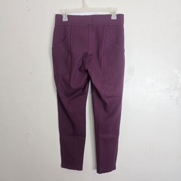 Betabrand Pants Medium Petite Journey Skinny POCKETS Ponte Wine Maroon Burgundy - Picture 3 of 8